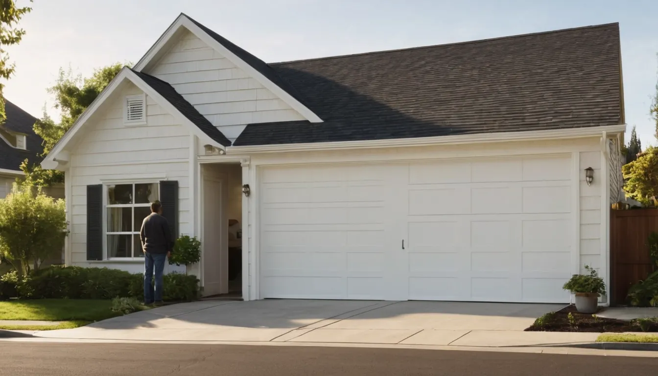 A friendly local provider inspecting a residential garage door in Troy